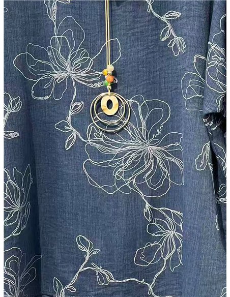 Conjunto blusa amplia floral y pantalón