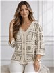 Chaqueta de crochet calado con botones