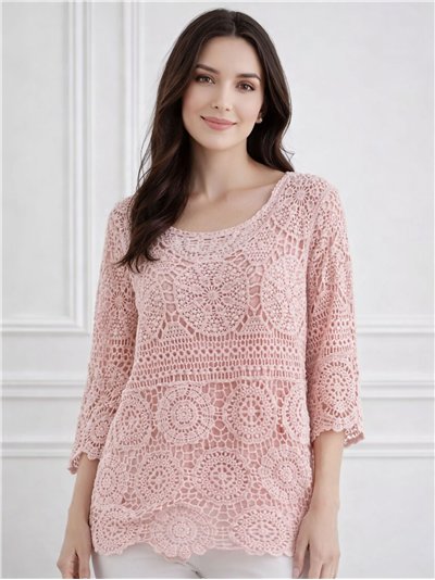 Blusa de crochet con top