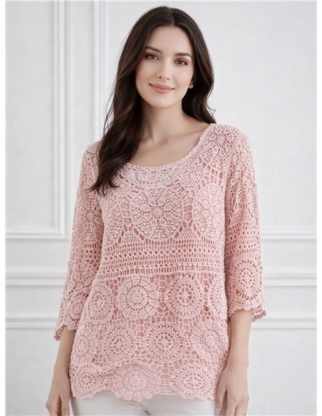 Blusa de crochet con top