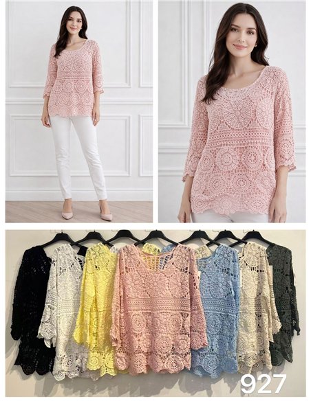 Blusa de crochet con top