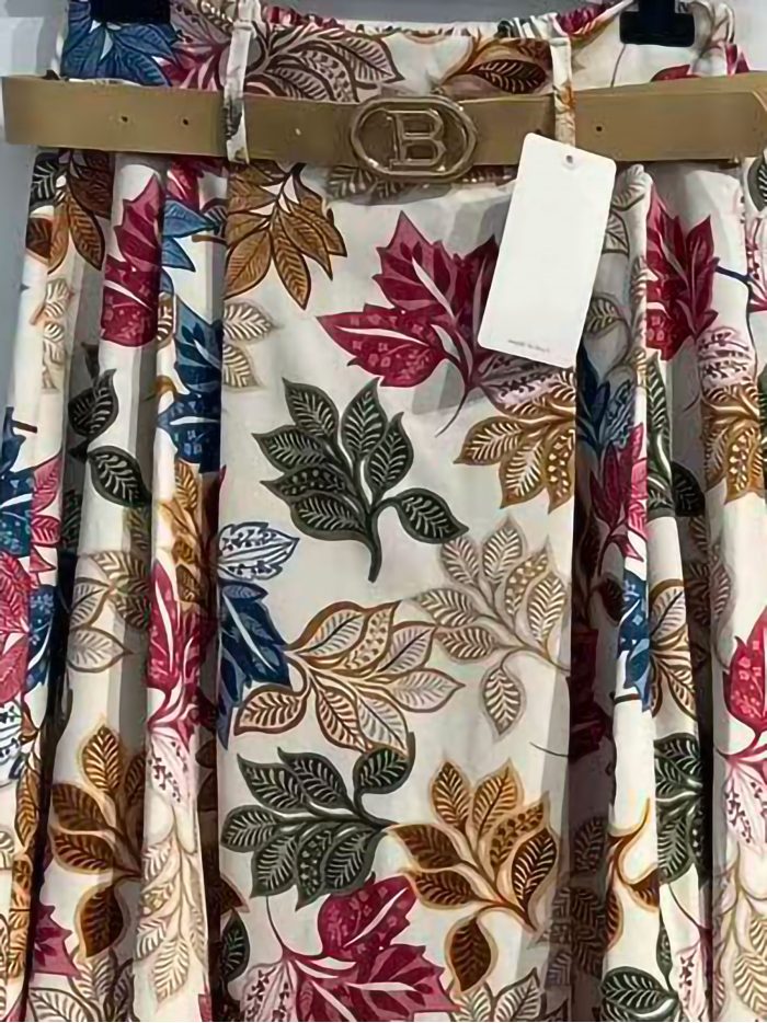 Gonna midi floreale con cintura | ZD-26564-FLORAL | B2B