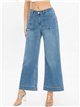 Jeans wide leg bolsillos plastrón