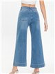 Jeans wide leg bolsillos plastrón