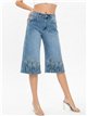 Jeans culotte bordados de flores