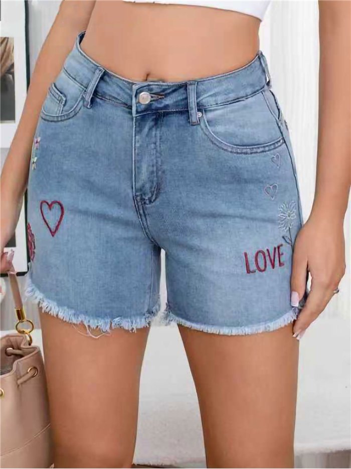 Short denim bordado