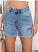 Short denim bordado
