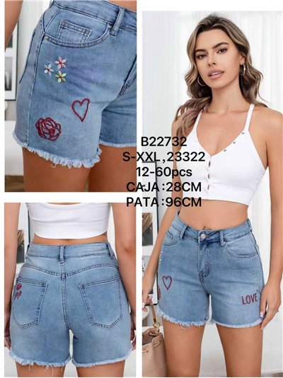 Short denim bordado 2
