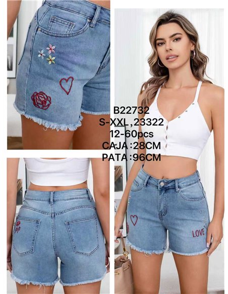 Short denim bordado
