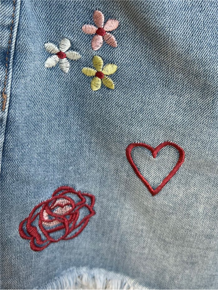 Short denim bordado