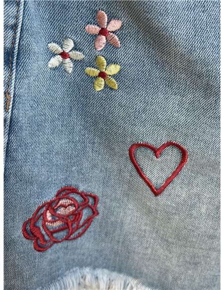 Short denim bordado