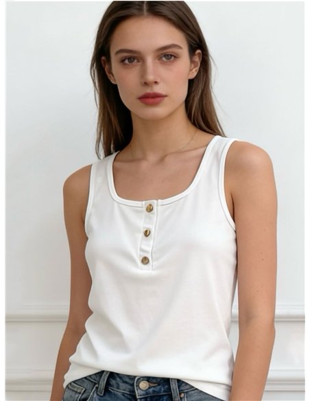 Button detail tank top