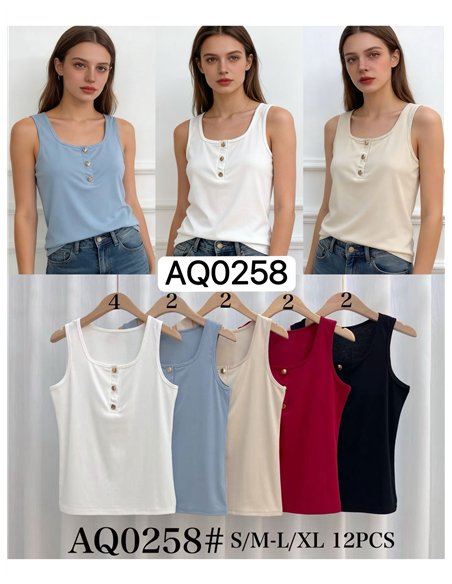 Button detail tank top