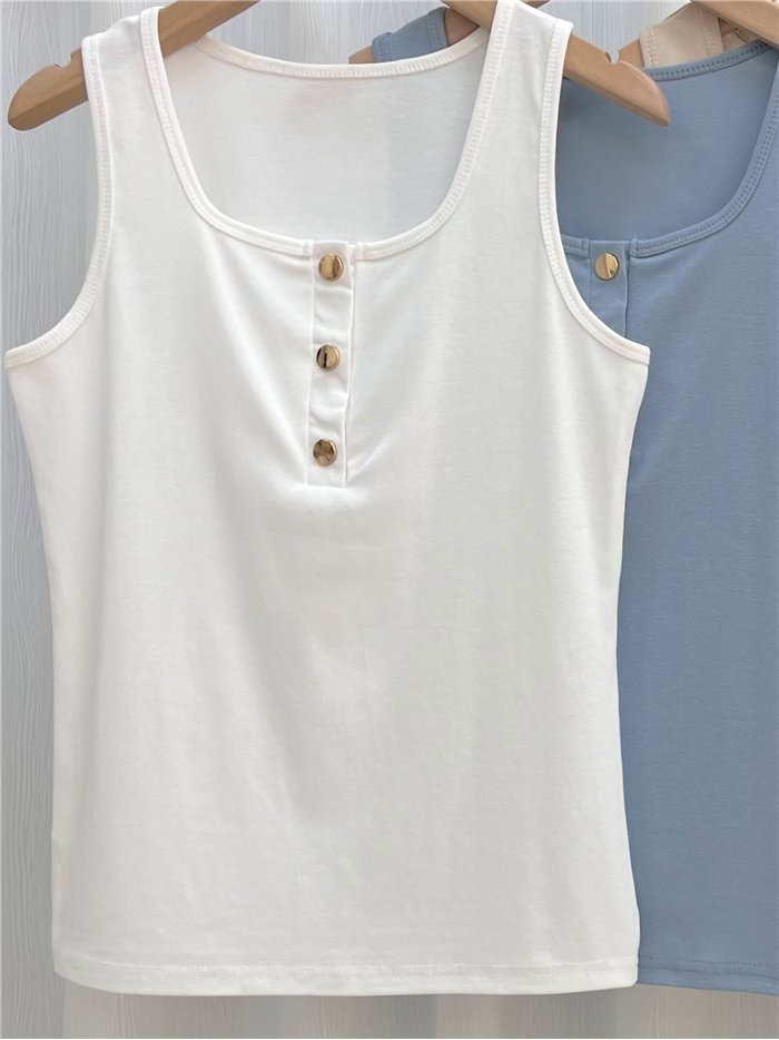 Button detail tank top