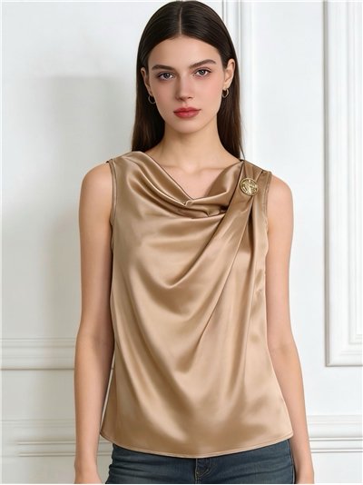 Draped satin top