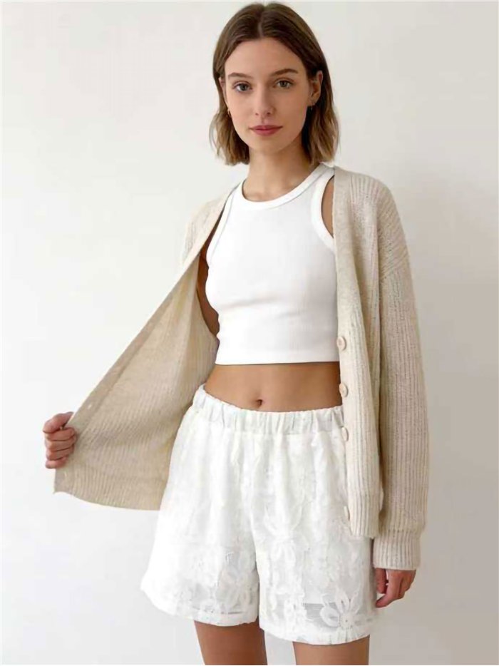 Short encaje con forro