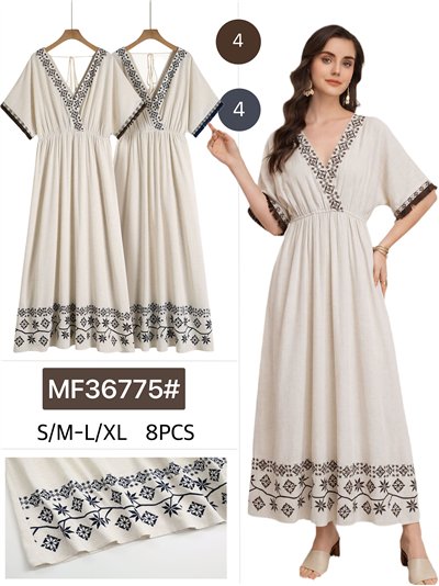 Boho embroidered maxi dress 2