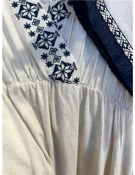 Boho embroidered maxi dress