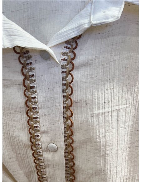 Trim detail short sleeve blouse