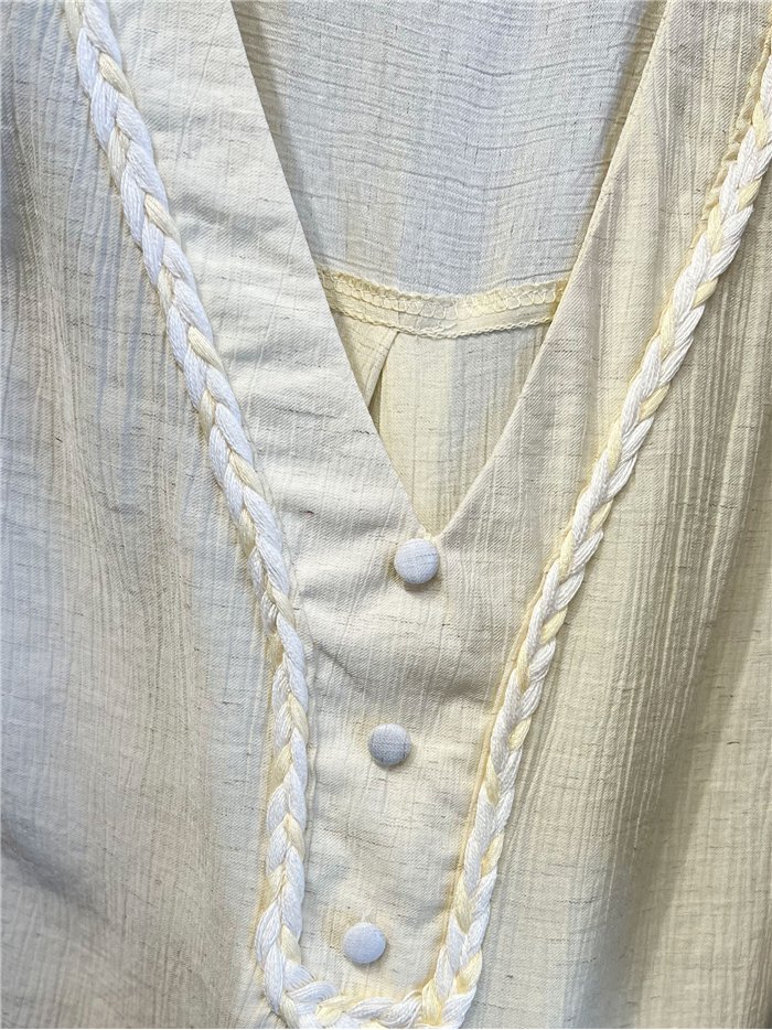 Ruffle trim crinkle blouse