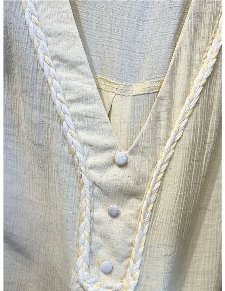 Ruffle trim crinkle blouse