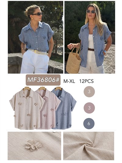 Floral appliqué shirt 2