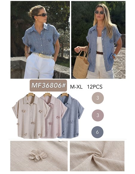 Floral appliqué shirt