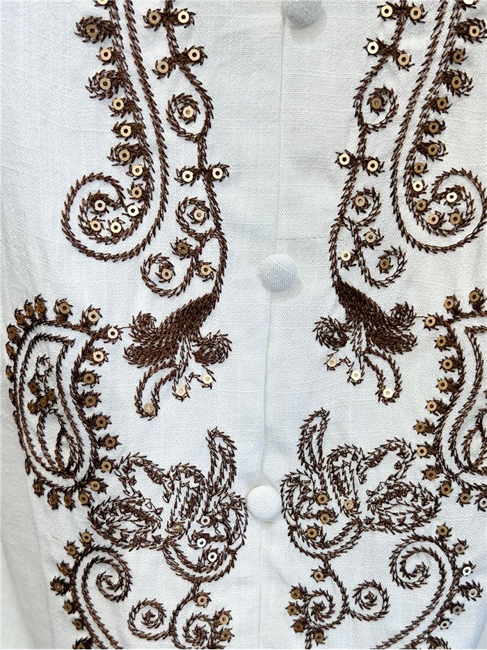 Embroidered cami top with sequins