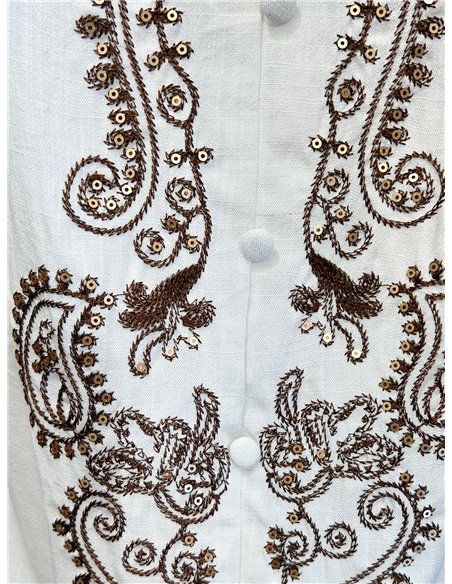 Embroidered cami top with sequins