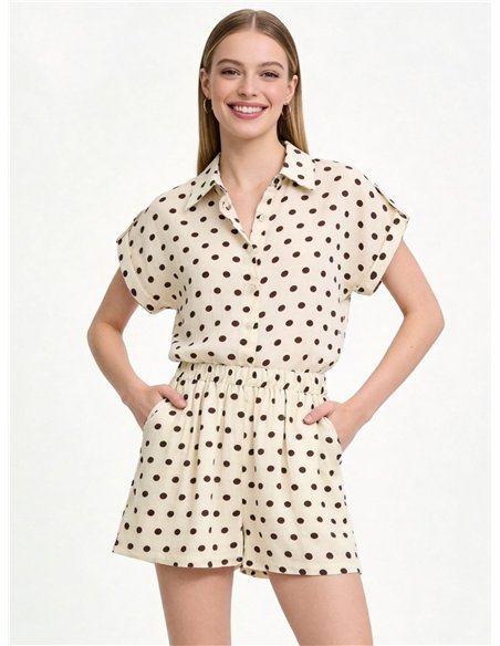 Ensemble chemisier et short à pois