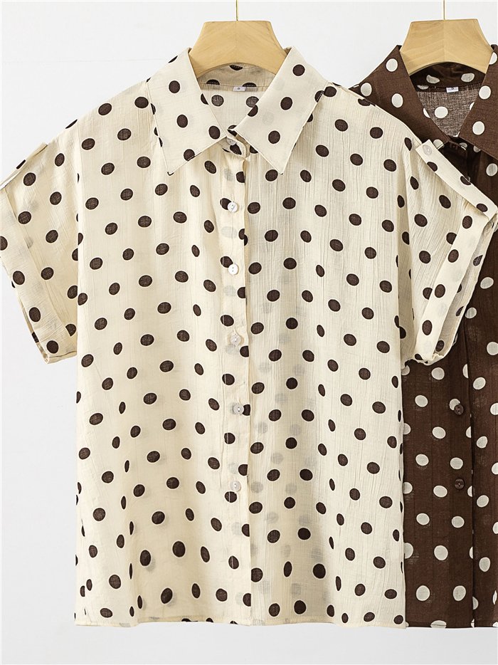 Ensemble chemisier et short à pois