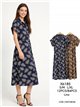 Vestido camisero midi estampado hojas con cinturón