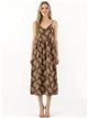 Vestido midi de tirantes estampado hojas