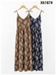 Vestido midi de tirantes estampado hojas
