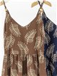 Vestido midi de tirantes estampado hojas