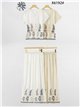 Conjunto blusa bordada de hojas y pantalón wide-leg