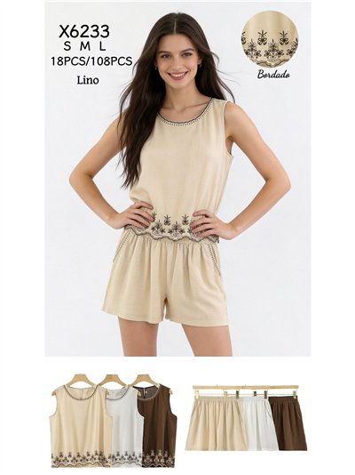 Conjunto top bordado y short 2