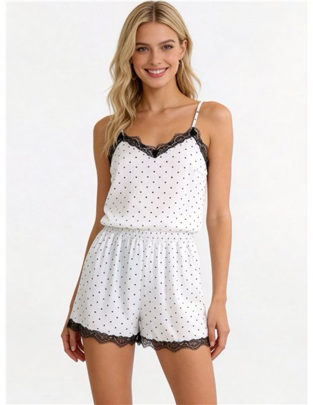 Conjunto top lencero de lunares y short