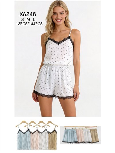 Conjunto top lencero de lunares y short 2