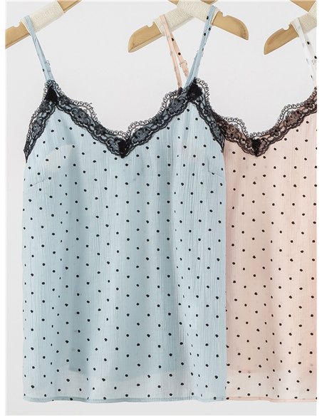 Conjunto top lencero de lunares y short