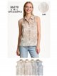 Blusa sin mangas estampado hojas tropicales con strass