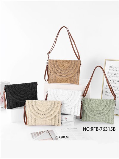 Bast-Umschlagtasche mit Fächerklappe 2