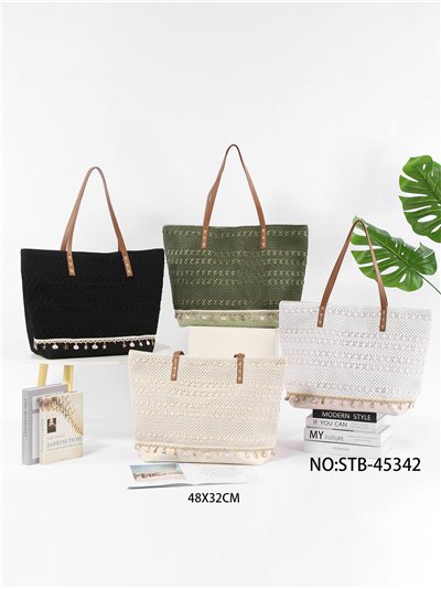 Shell-trim crochet tote 2