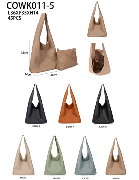 Bolso hobo minimalista con neceser