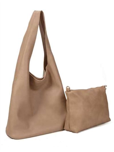Bolso hobo minimalista con neceser