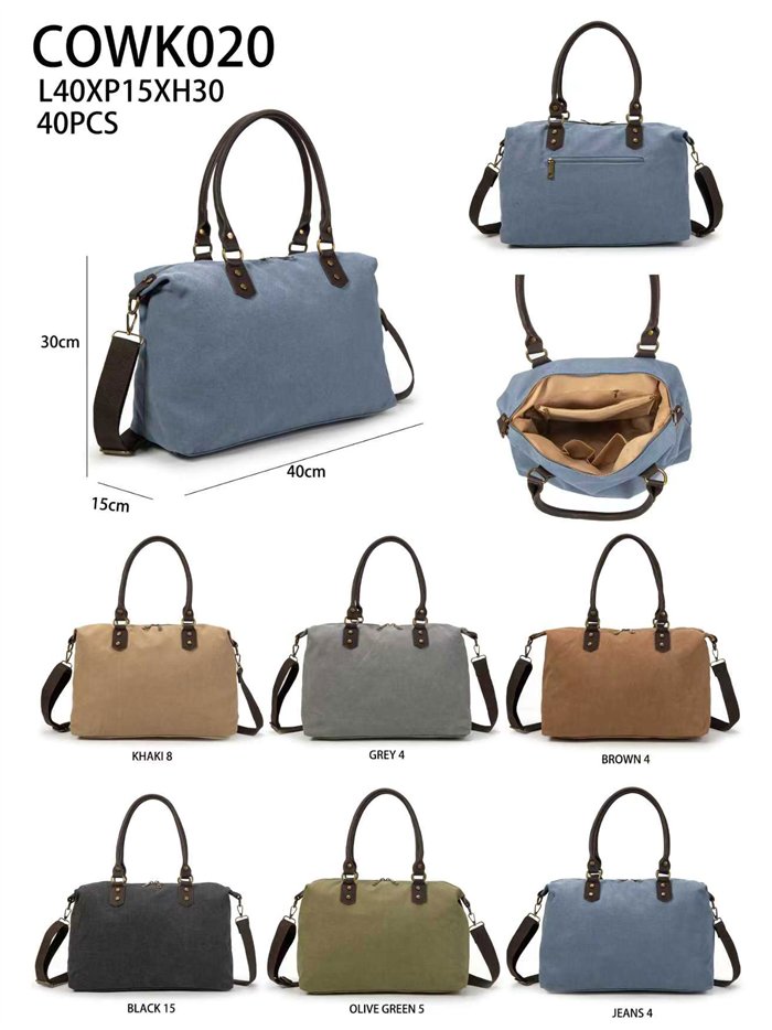 Borsa da bowling in tela stile weekend