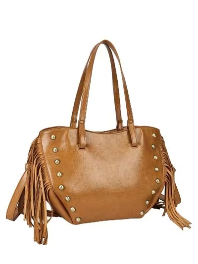 Bolso shopper boho con flecos y tachuelas 2