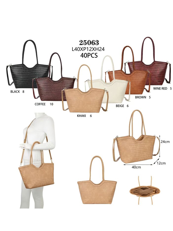 Bolso de hombro trenzado efecto piel