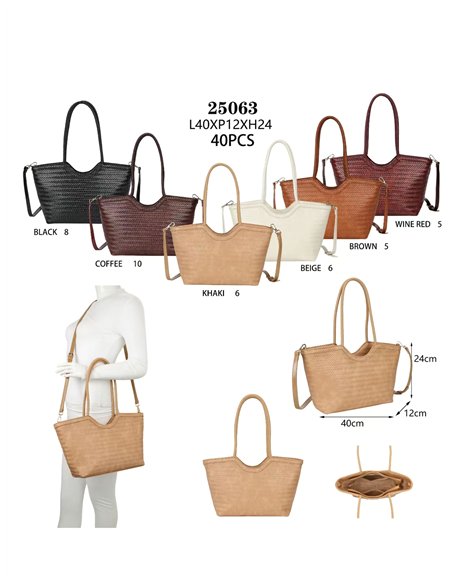 Bolso de hombro trenzado efecto piel