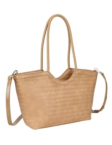 Bolso de hombro trenzado efecto piel